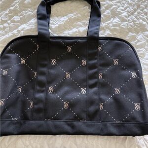 Victoria's Secret Black Tote Bag with Pink Accents